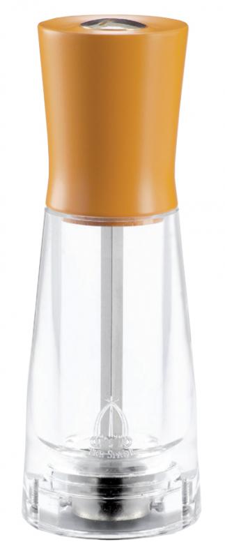 Tosca Series - 15-cm Pepper Mill Orange Beech Wood with Acrylic Resin Base